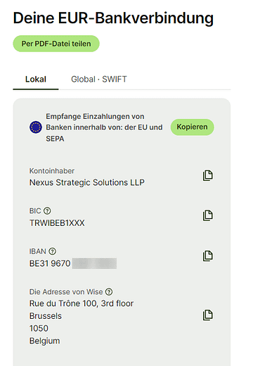 Geschäftskonten für Kanada BC LLPs
