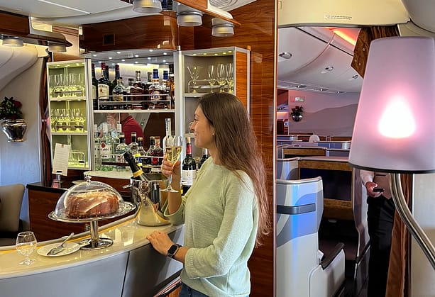 emirates first class a380 bar