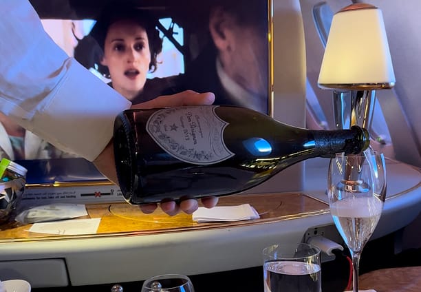 emirates first class dom perignon