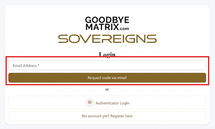 Sovereigns-App-Login